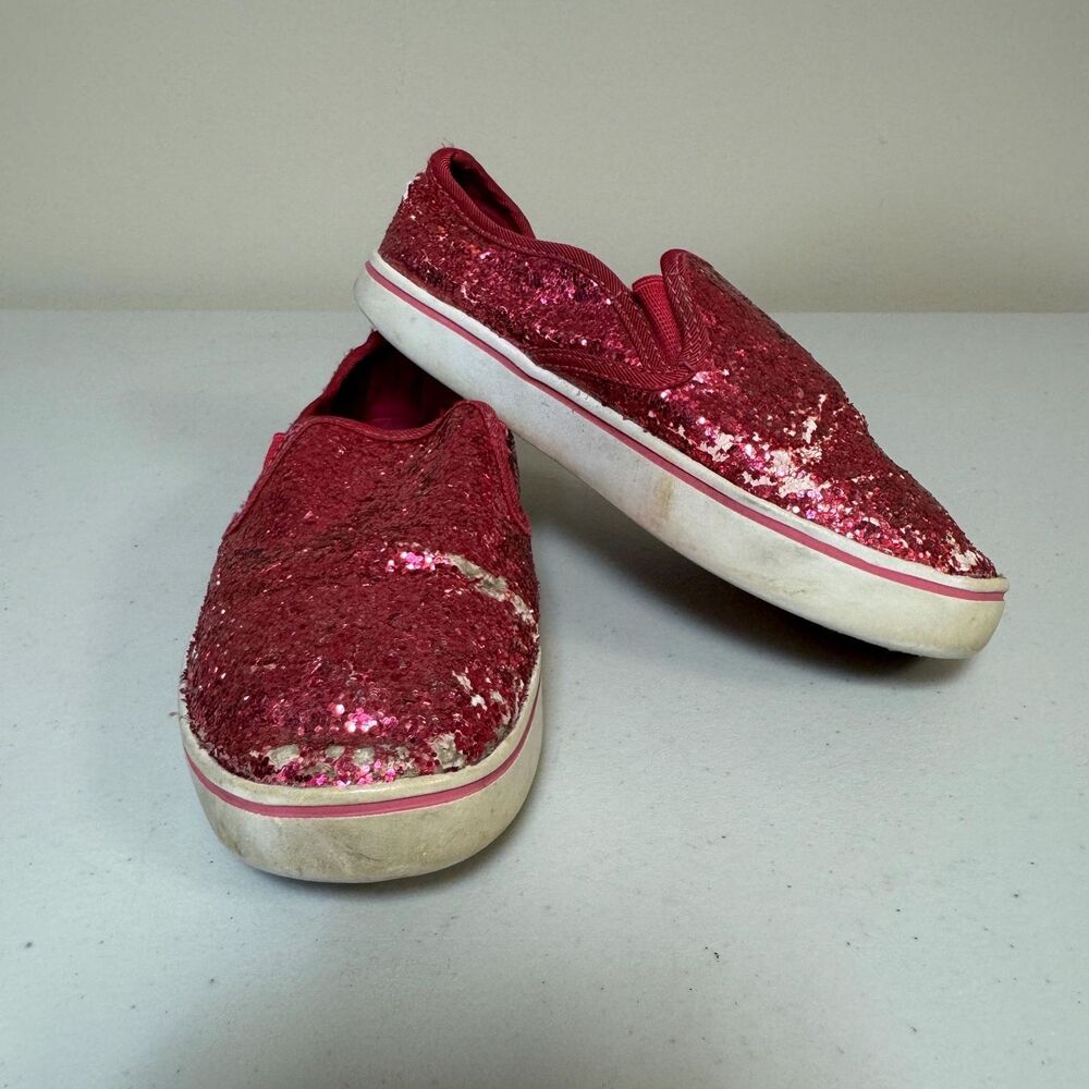 Disney's Liv & Maddie Shoe Pink Glitter Sneaker Girl's 12 Sparkle Slip On Casual